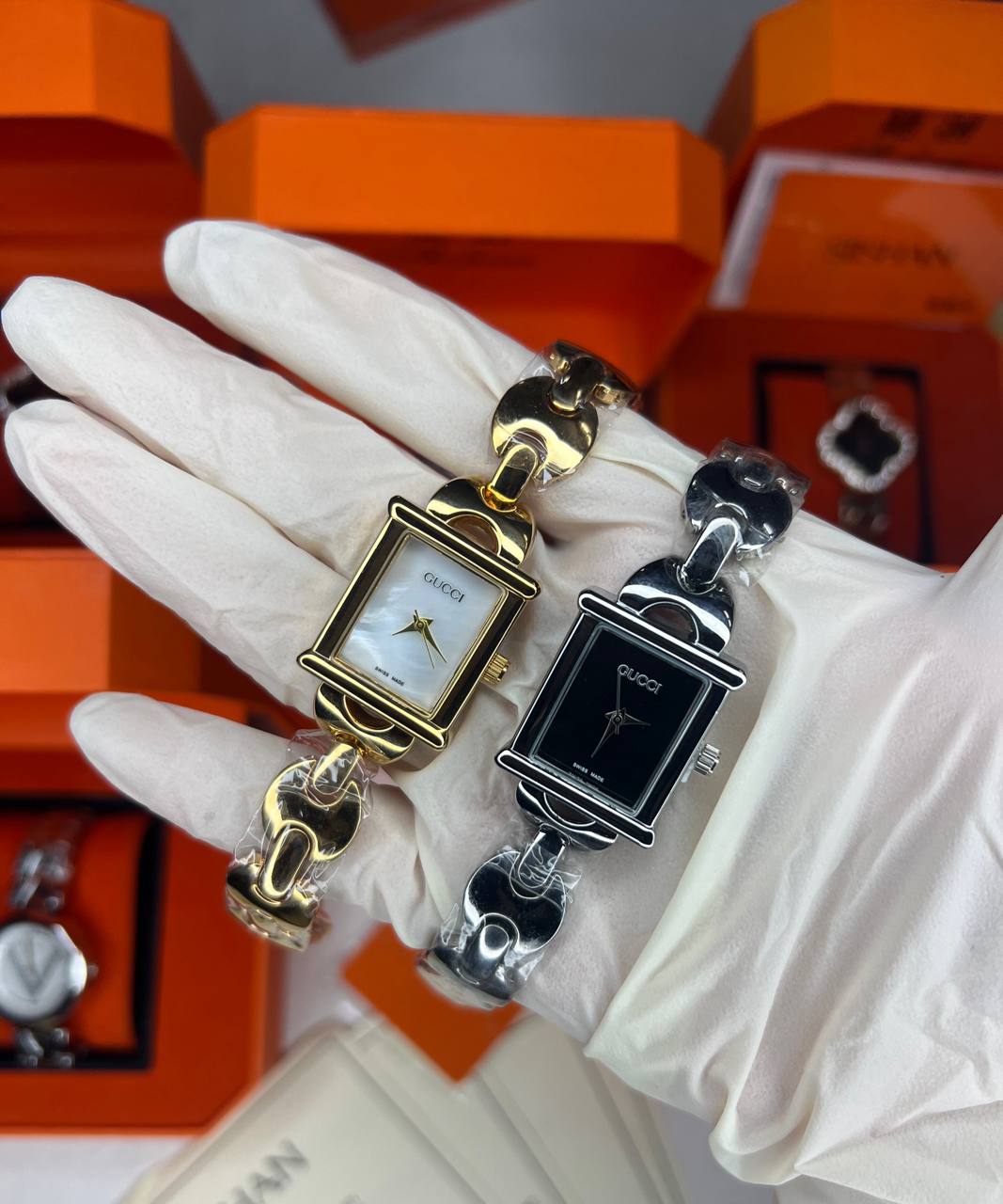 ساعت زنانه بند استیل تو پر مارک گوجی