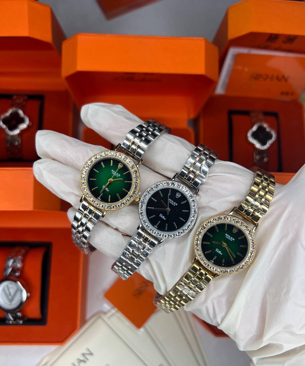 ساعت زنانہ بند استیل رنگ ثابت رولکس