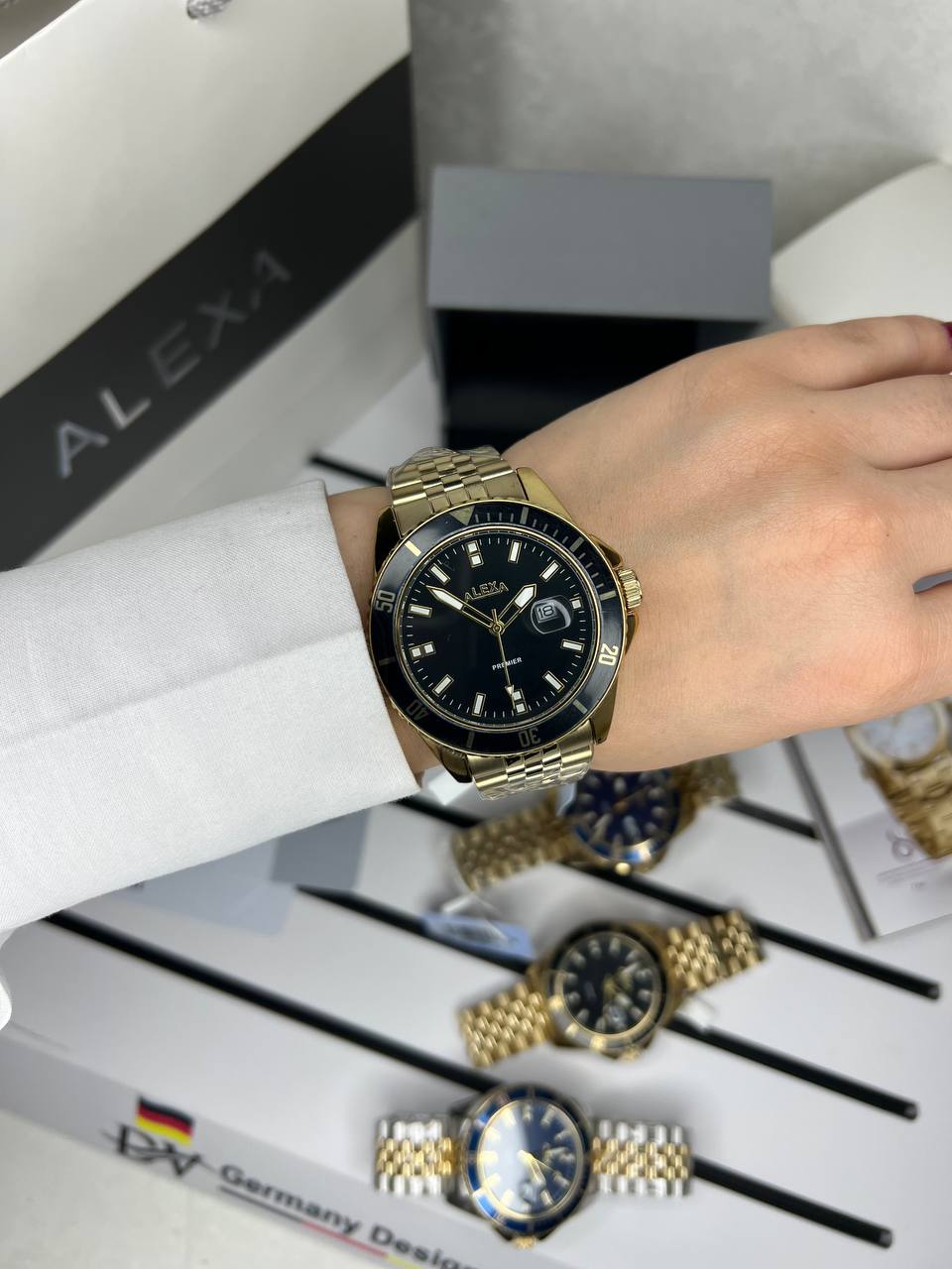 ساعت اورجینال مردانه موتورژاپن طرح رولکس ساب مارین برند الکسا مدل Alexa premier 0058 💎Alexa premier