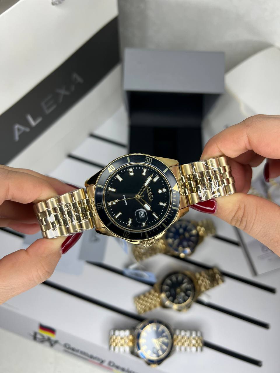 ساعت اورجینال مردانه موتورژاپن طرح رولکس ساب مارین برند الکسا مدل Alexa premier 0058 💎Alexa premier