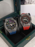 ساعت مچی اسپرت مردانه با قاب شفاف و بند سیلیکونی Casio G_shok