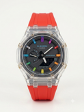 ساعت مچی اسپرت مردانه با قاب شفاف و بند سیلیکونی Casio G_shok