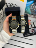ست ساعت زنانه مردانه اورجینال صفحه گرد برند معروف المانی داویکس ⌚️Dovix luxury original Model: DVL24039.7s