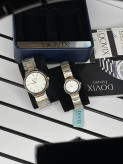 ست ساعت زنانه مردانه اورجینال صفحه گرد برند معروف المانی داویکس ⌚️Dovix luxury original Model: DVL24039.7s