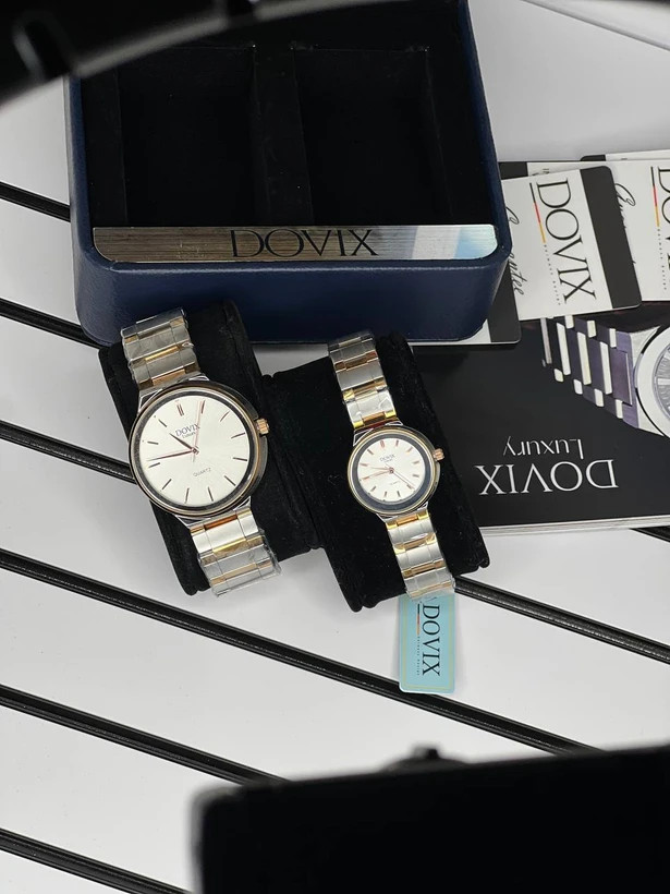 ست ساعت زنانه مردانه اورجینال صفحه گرد برند معروف المانی داویکس ⌚️Dovix luxury original Model: DVL24039.7s