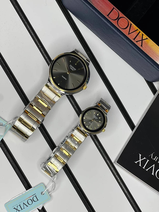ست ساعت زنانه مردانه اورجینال صفحه گرد برند معروف المانی داویکس ⌚️Dovix luxury original Model: DVL24039.7s