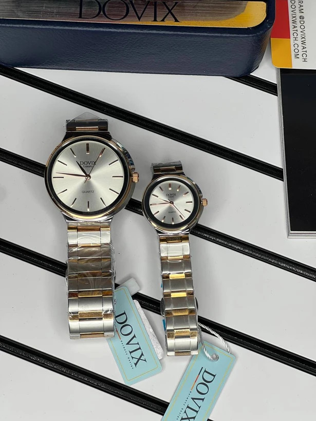ست ساعت زنانه مردانه اورجینال صفحه گرد برند معروف المانی داویکس ⌚️Dovix luxury original Model: DVL24039.7s