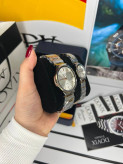 ست ساعت زنانه مردانه اورجینال صفحه گرد برند معروف المانی داویکس ⌚️Dovix luxury original Model: DVL24039.7s